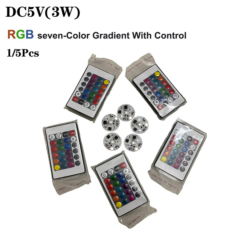1Set 5V RGB LED Lights Plate Linkage Control Colorful Source Wireless Remote Car LED Interior Ambient Light LED Beads COB Chip