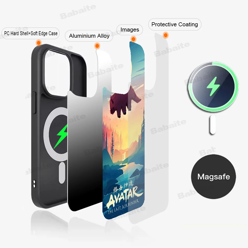 Avatar The Last Airbender Phone Case Magnetic Case For iPhone 16 14 13 12 11 15 Pro Max Plus For Magsafe Wireless Charge Cover