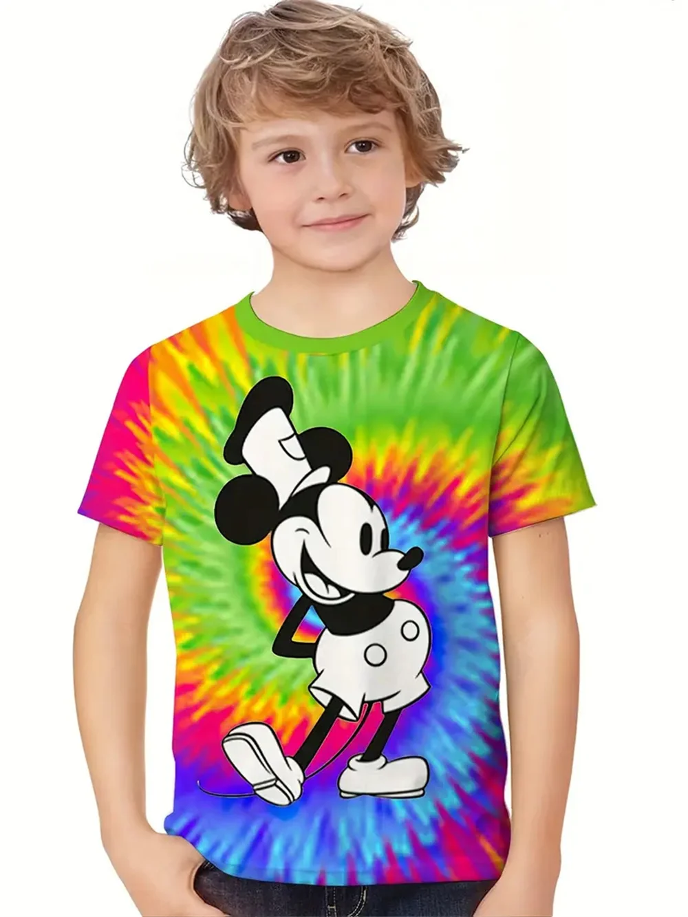 

Disney Boys Girls T-Shirts 2025 Mickey 3d Printed Cartoon Casual Children's Clothing Top Tee Clothing T-Shirts