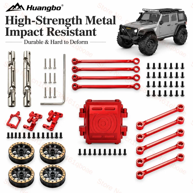 HuangBo 1/16 1601-1612 Remote control car metal accessories drive shaft Brass wheel hub Wave box base Servo motor seat pull rod