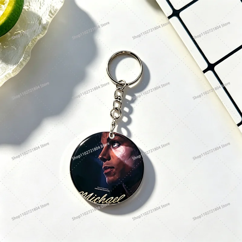 Michael Jackson Anime Car Keychain Accessories Fashion Cute Charms Pendant for Bag Funny Key Holder Backpack Decoration Gifts image 3