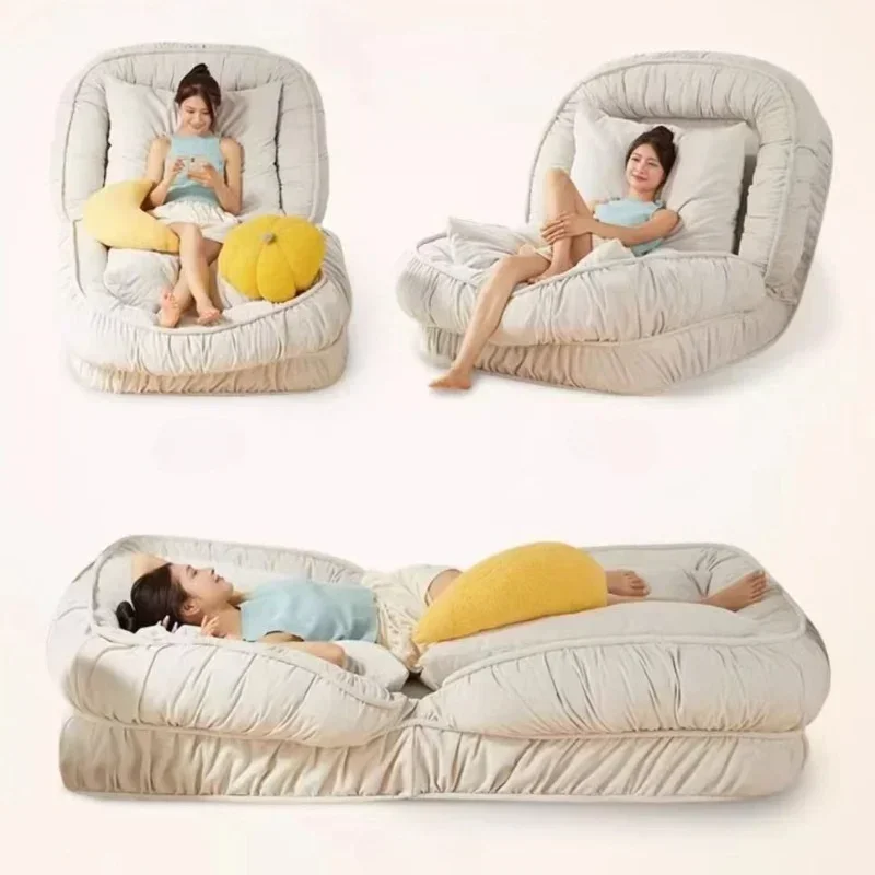 Folding Chaise Longue Nordic Lazy Sofa Single Living Room Chairs Comfortable Relaxation Armchair Multifunction Foldable Sofa Bed