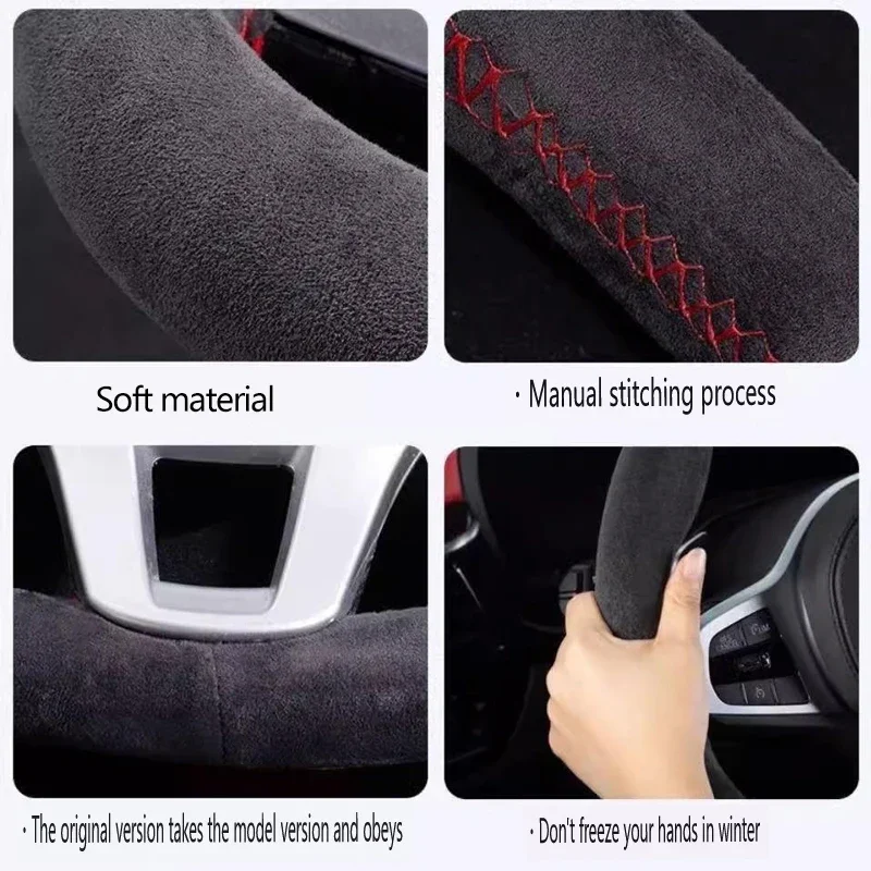 Customized Car Steering Wheel Braid Cover Soft Suede For BMW M SPORT F20 F21 F22 F23 F30 F31 F32 F33 F34 F36 Car Accessories