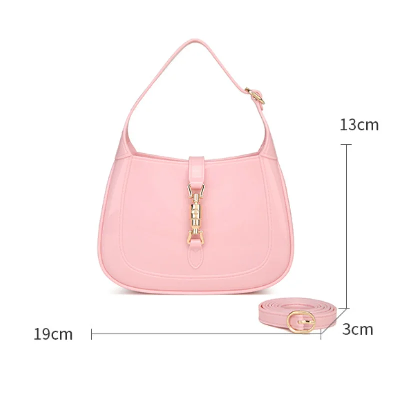 2024 PVC Jelly Bags Shoulder Bags Women New Trend Solid Color Handheld Bags Leisure Versatile Lady Axillary Bags Crossbody Bags