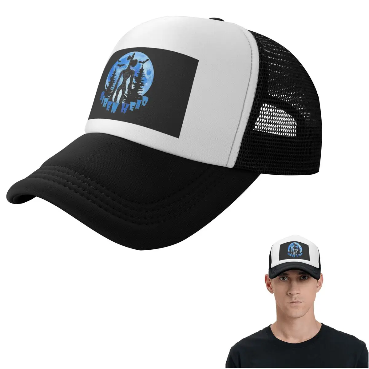 Cartoon Horror Creepypasta Siren Head Cap Casual Mesh Baseball Caps Adjustable Hat Hip Hop Summer Unisex Baseball Hats