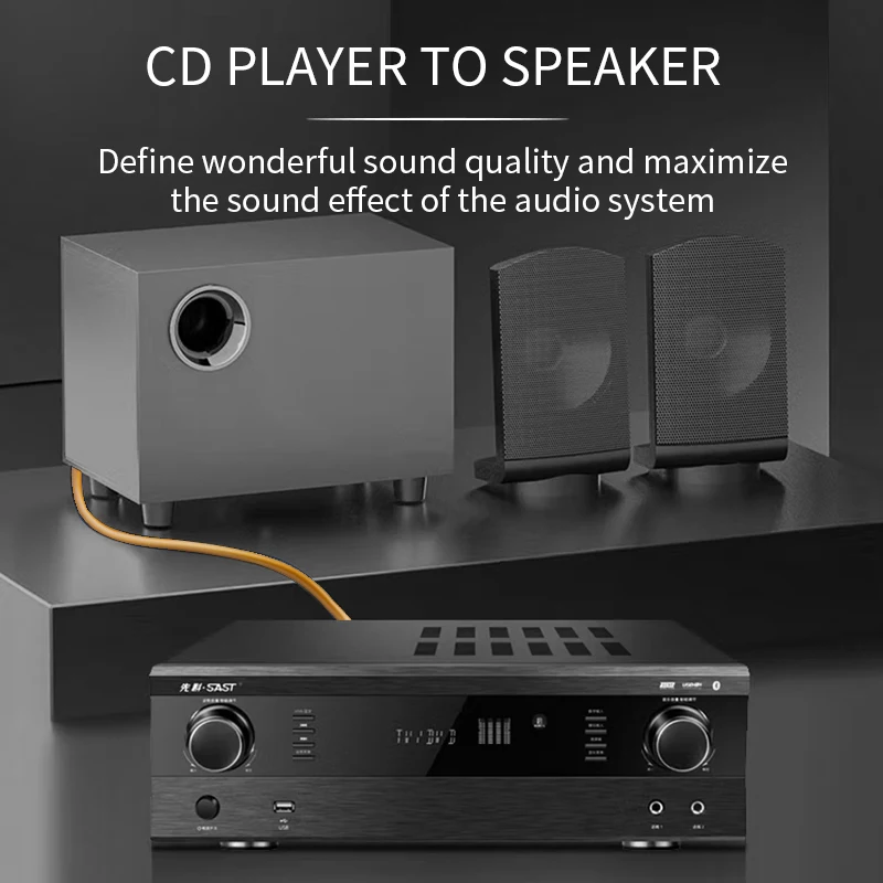 YYAUDIO 하이파이 RCA 신호 오디오 케이블, DAC TV 박스 휴대폰 컴퓨터용, 2 RCA to 2 RCA 상호 연결 케이블 5c