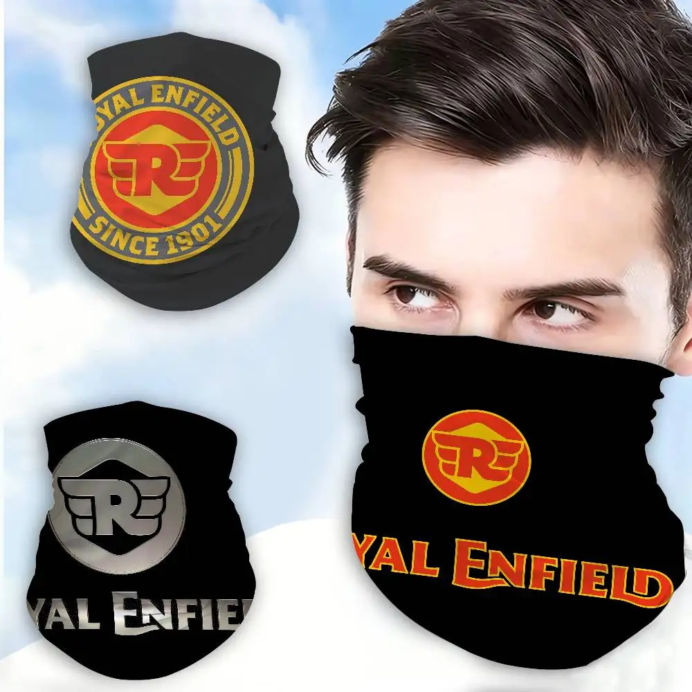 R-ROYALS E-ENFIELDS Logo Thermal Winter Neck Gaiter Windproof Face Cover for Skiing Snowboarding Motorcycle Riding