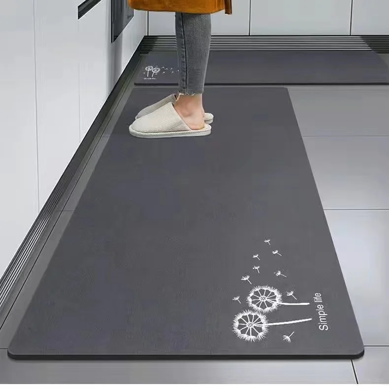 Kitchen non slip floor mats, diatomaceous earth absorbent, oil absorbing, quick drying, and anti fouling carpets on doors