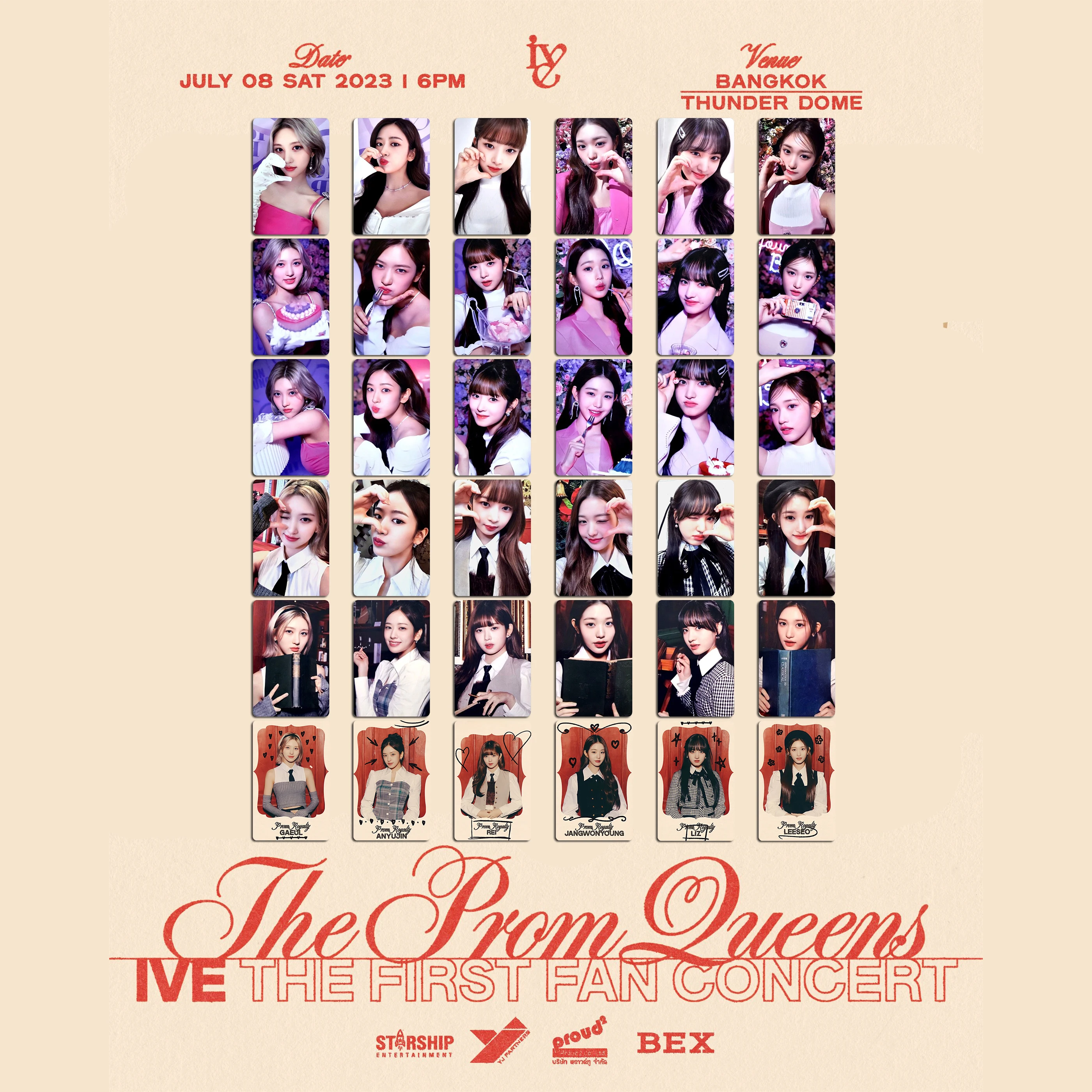 Kpop Group Fu Series 1VE First Fan Concert The Prom Queens Collection Card New Album Photo Printing Card Set