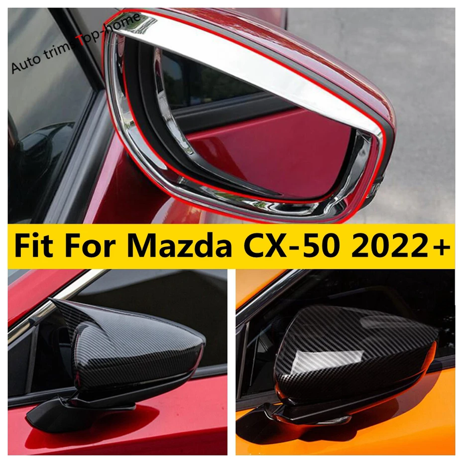 

Ox Horn Rearview Mirror Cap Decoration Protect Strips Cover Trim Fit For Mazda CX-50 2022 2023 ABS Chrome Car Accessories