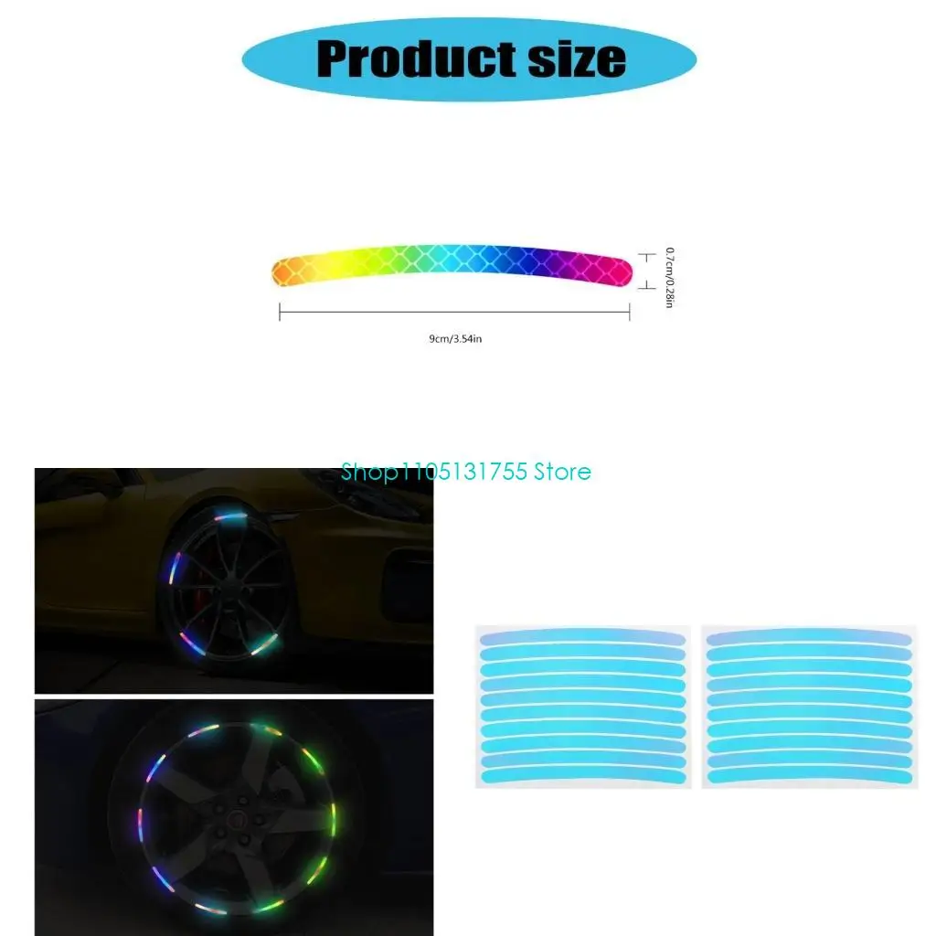 

K0EF 20pcs Adhesive Reflectors Sticker Door Handle Safety Warn Sticker Waterproofed for Road Marking