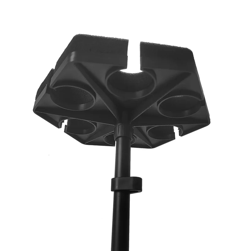 

A06F-Multiple Mic Holder Stand For Handheld Mics Windscreen Shock Mount Microphone Clip