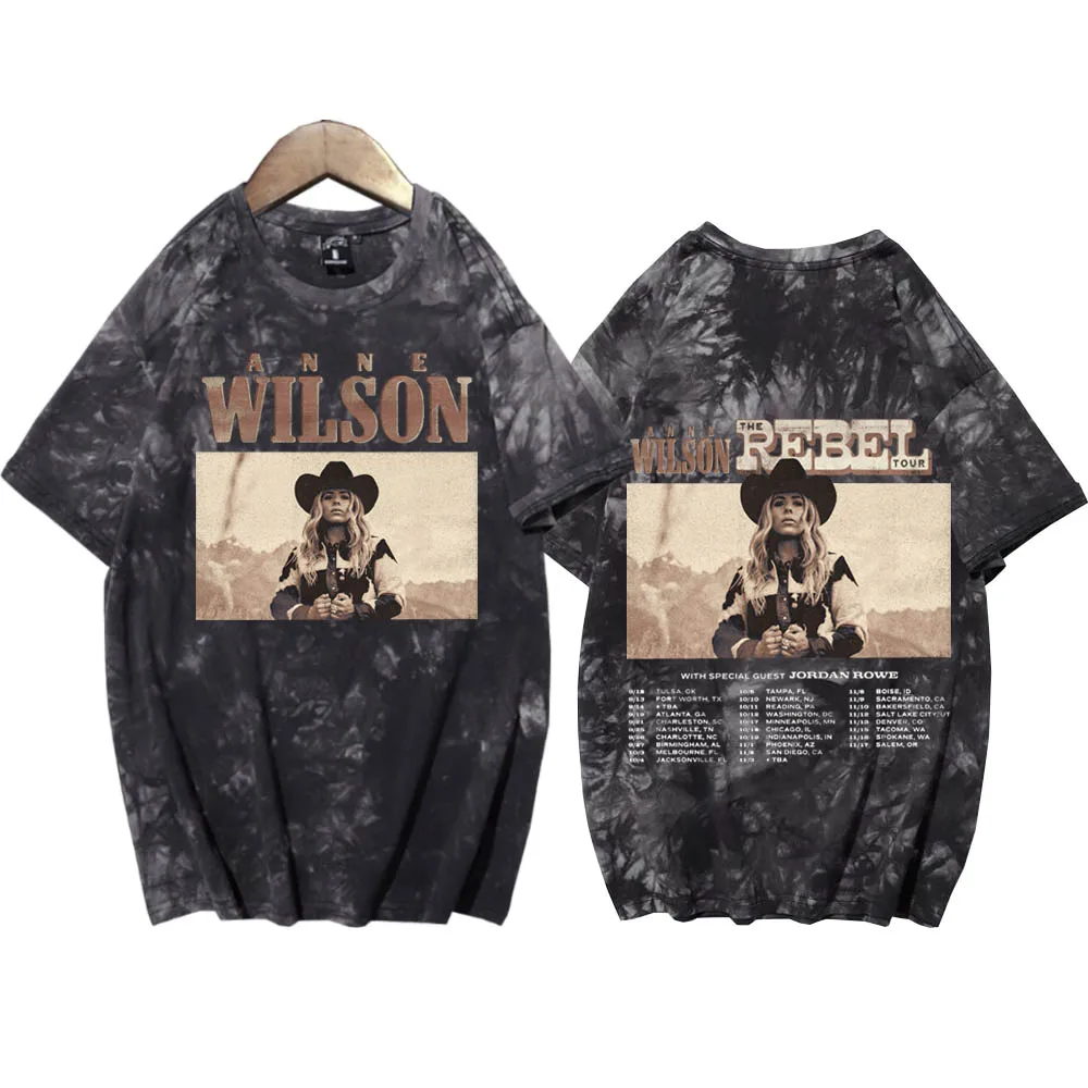 Anne Wilson The Rebel Tour 2024 Tie Dye Shirts Unisex Round Neck Short Sleeve Tee Fans Gift