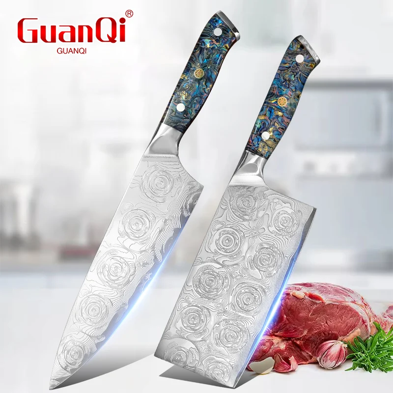 Japanese Electronics Gadgets - Pisau Dapur Baja Damaskus Jepang dengan