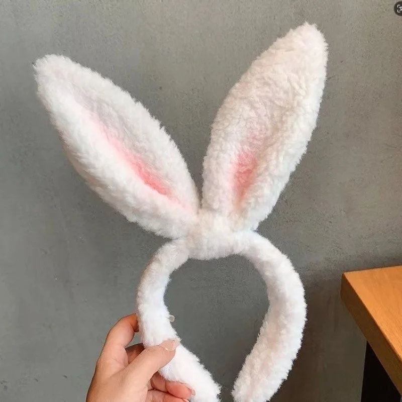 Rabbit Ear Hairband for Women Plush Headband Bunny Ears Hair Hoop Long Ears Headwear Bunny Headress Girls Cosplay Hair Accessory