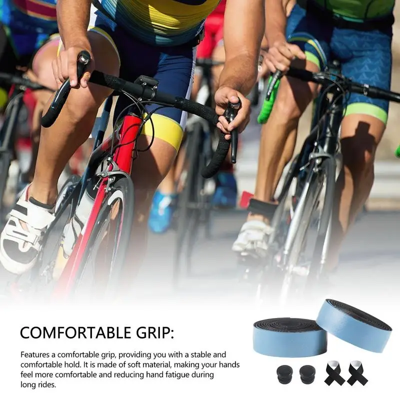 

Handlebar Tape For Cycles 2 Rolls Cycling Handle Wraps Non-Slip Cycle Handle Wraps Shock-Absorbing Bar Tapes Grip For Road