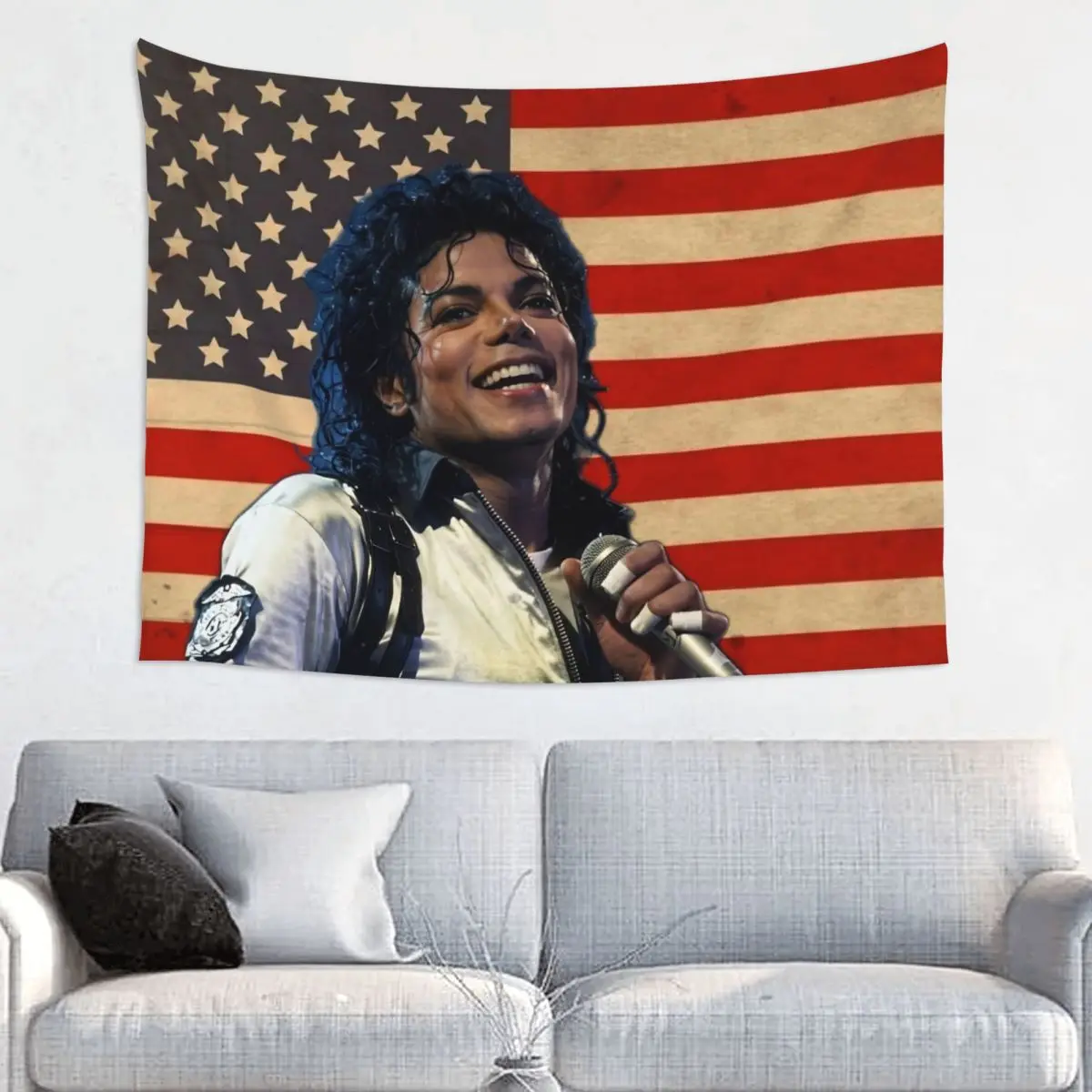 King Of Pop Michaels-MJ Singer Tapestry Wall Hanging Hippie Fabric Tapestry Art Wall Blanket Room Decor Tapiz