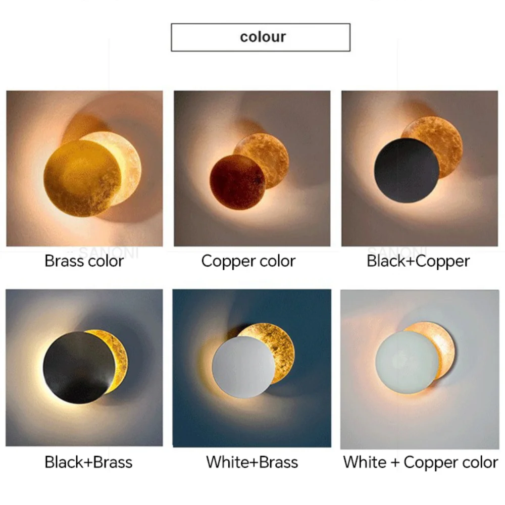 Modern LED Aisle Wall Lamp for Bedroom Bedside Living Room Stairs Corridor Eclipse Sconce Home Decor Lighting Fixture Luster