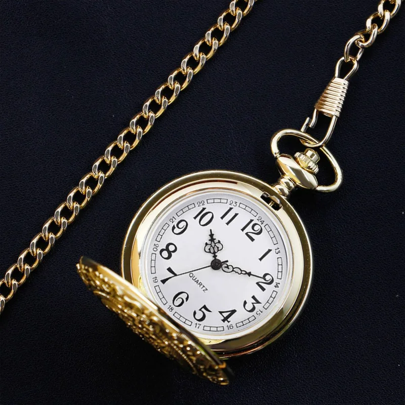 แฟชั่นผู้ชายนาฬิกาพ็อกเก็ตส่วนบุคคลตัวอักษร Retro Chain นาฬิกาควอตซ์ Flip Alloy นักเรียนนาฬิกาพ็อกเก็ตขนาดใหญ่