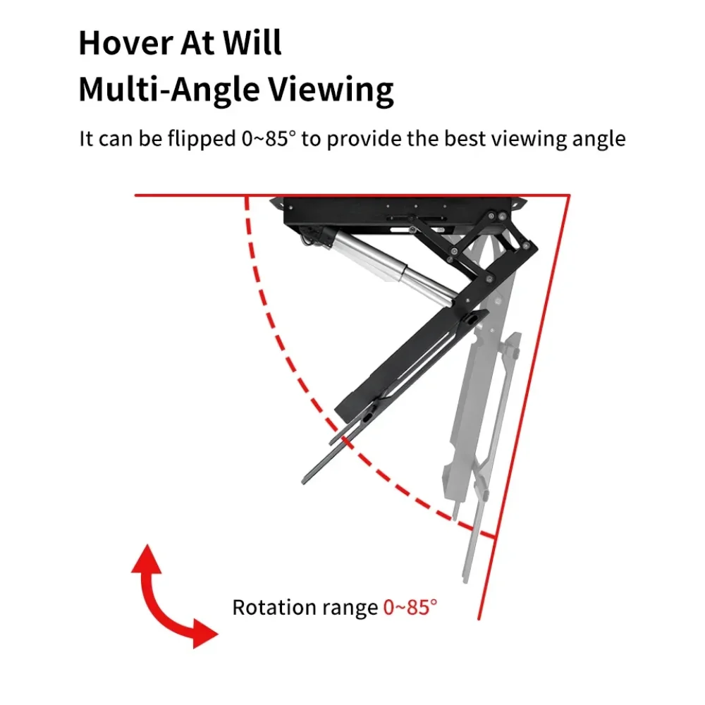 Electric Ceiling TV Mount with Remote Controller, Motorized Flip Down Pitched Roof Mount Fits 32 to 90 Inch Flat Screen