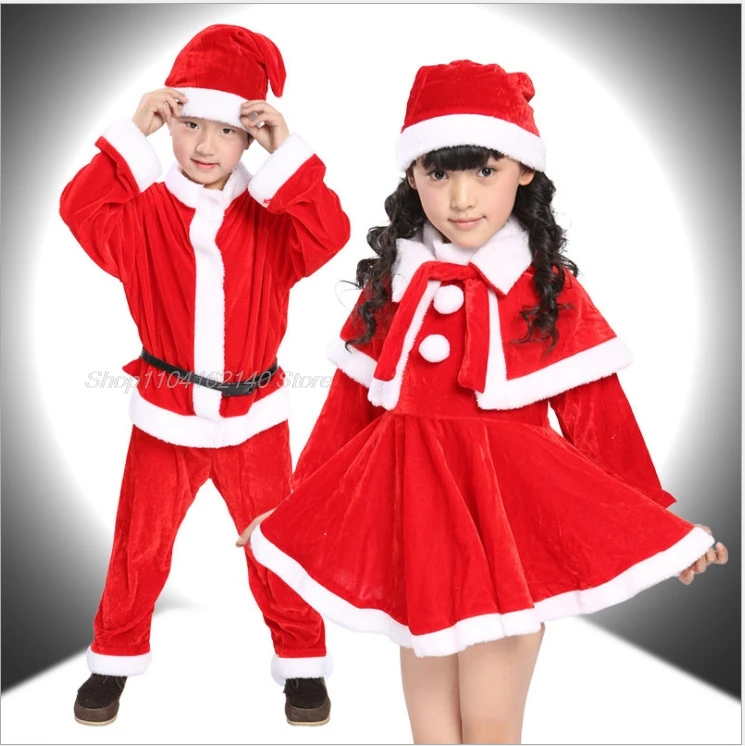 Conjunto de ropa de Papá Noel para niños y niñas, conjunto de ropa de Año Nuevo para niños, disfraz de Cosplay de Navidad para niños