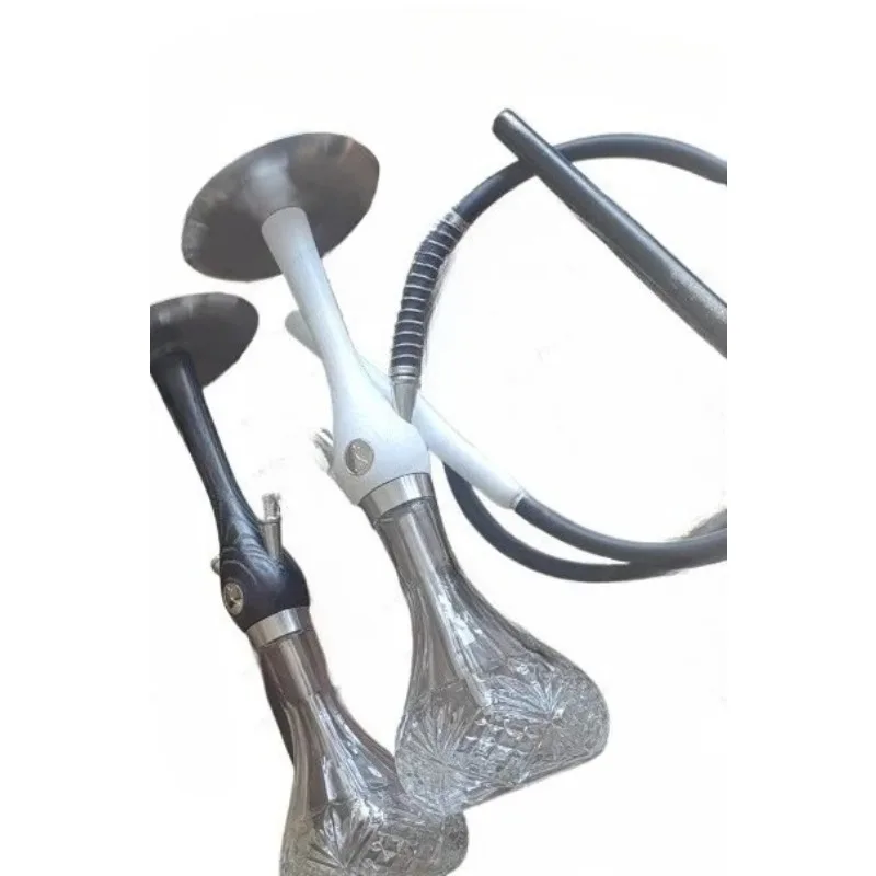 Style Hookah, 58CM Medium Size Stainless Steel & Wood Shisha Pipe for Bar KTV Use, Traditional Arabic Water Pipe