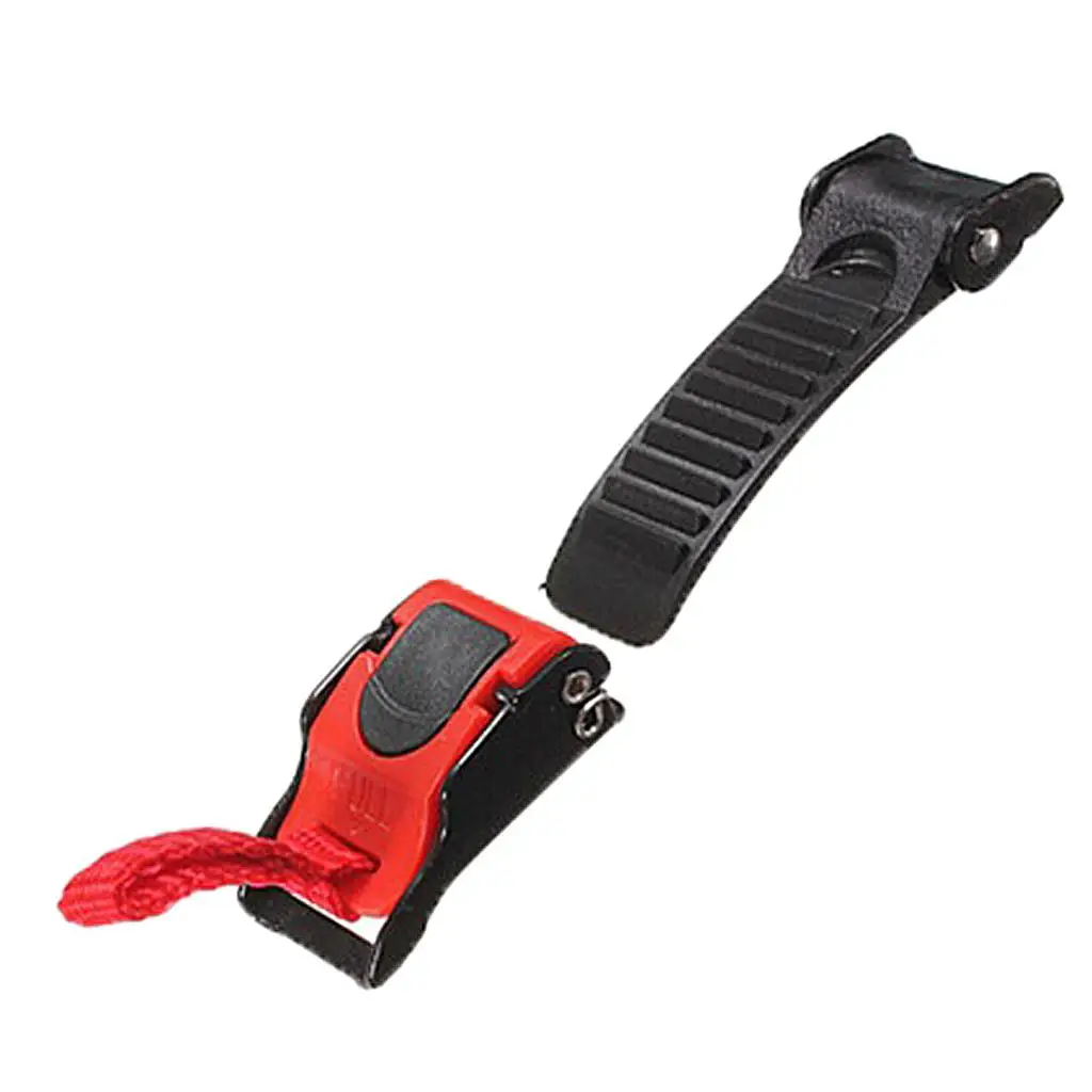 Motorcycle Quick Release Buckle Helmet Chin Strap Clip Black+Red