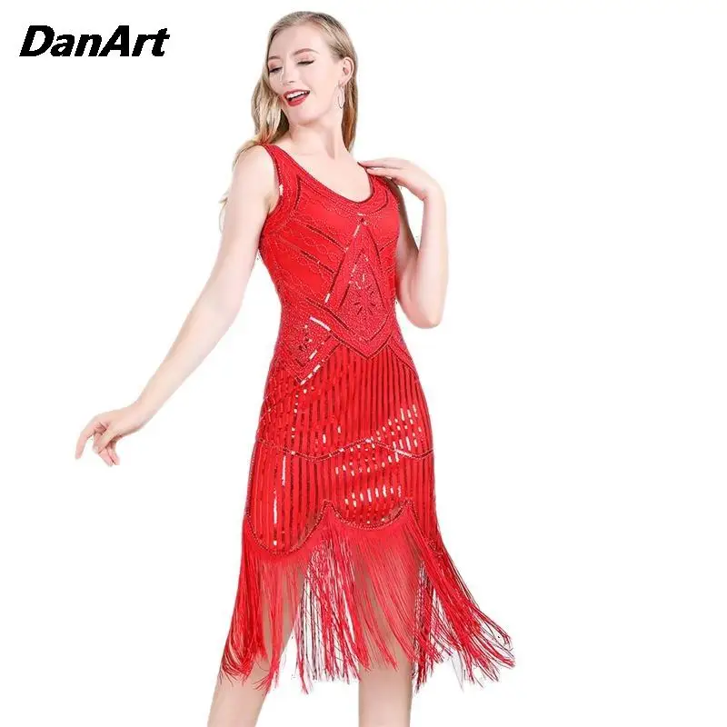 Party Dress Dance Skirt Fashion Retro Dress Sequin Tassel Suitable for Wedding /Prom/ Party Evening / Banquet / Festival attire