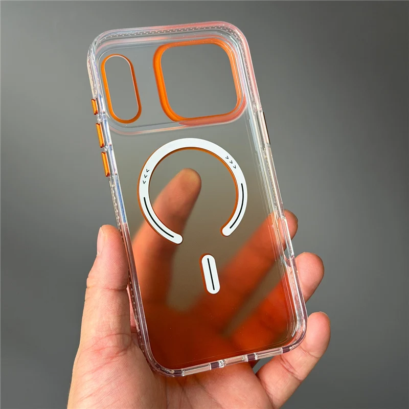 Trendige Matte Halbtransparente Farbverlauf-Hülle für Magsafe Magnetische Hülle Geeignet für iPhone 18Pro 17promax 17Pro Sturzsichere Abdeckung – Detail 5