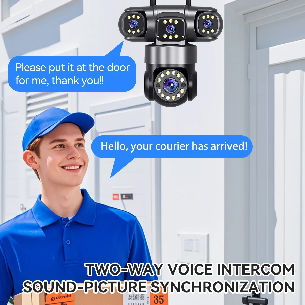 20MP WIFI IP Camera Four Lens Four Screens Two Way Audio 360° PTZ Control Linkage Auto Tracking CCTV Video Security HiEasy APP