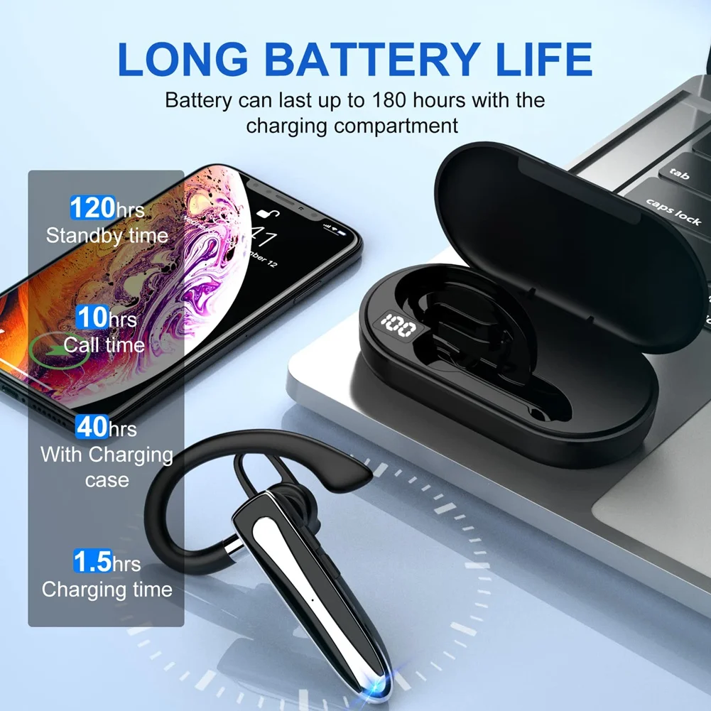 

Popular Bluetooth Headset Wireless Earpiece for Cell Phones
