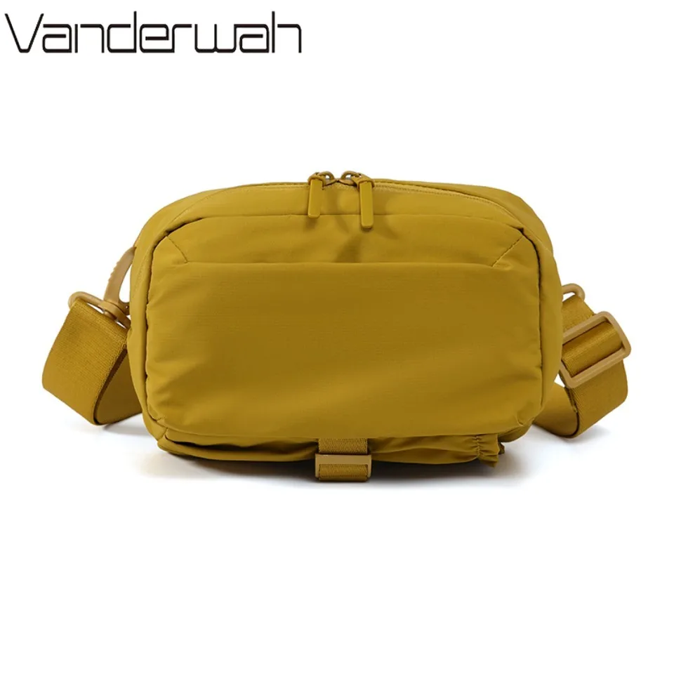 Unisex Waterproof Nylon Convertible Crossbody Bag Multi-Pocket with Water Bottle Holder Fanny Pack Chest Shoulder Bag for Daily