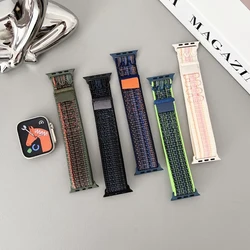 Nylon Strap For Apple Watch Band 44mm 40mm 49mm 45mm 41mm 42mm 44mm Correa Bracelet Correa IWatch Series 9 8 Se 7 6 5 3 Ultra 2