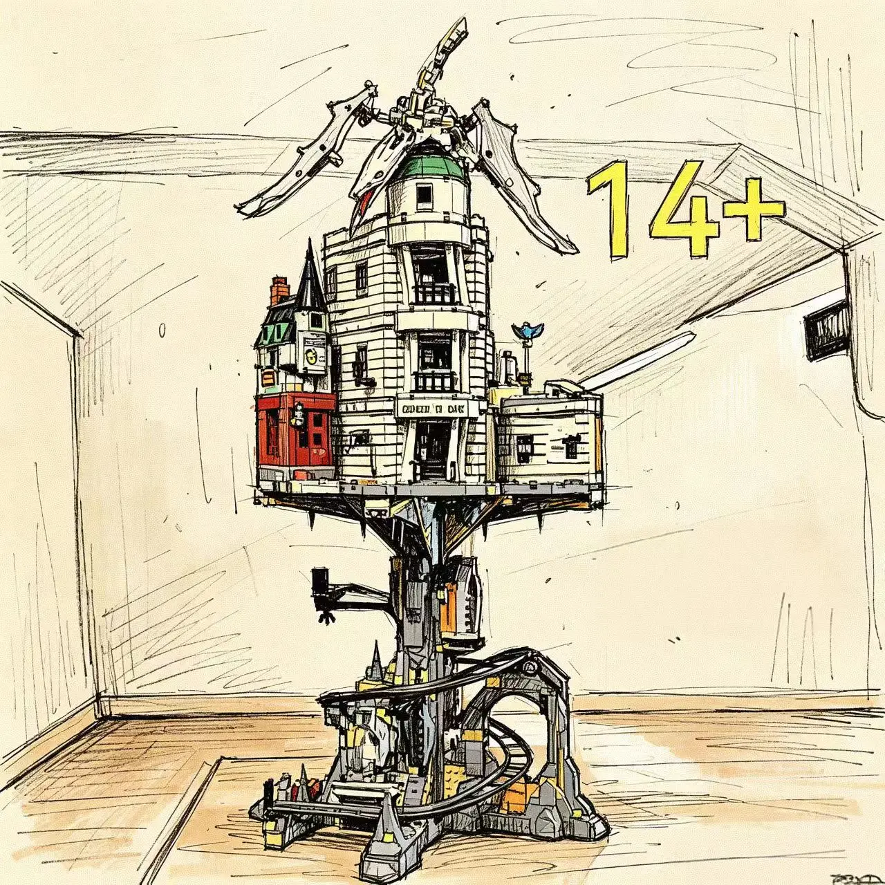 In stock 4803PCS promotion Wizard Collection Bank Home Decoration Building Model Ornament Birthday Gift