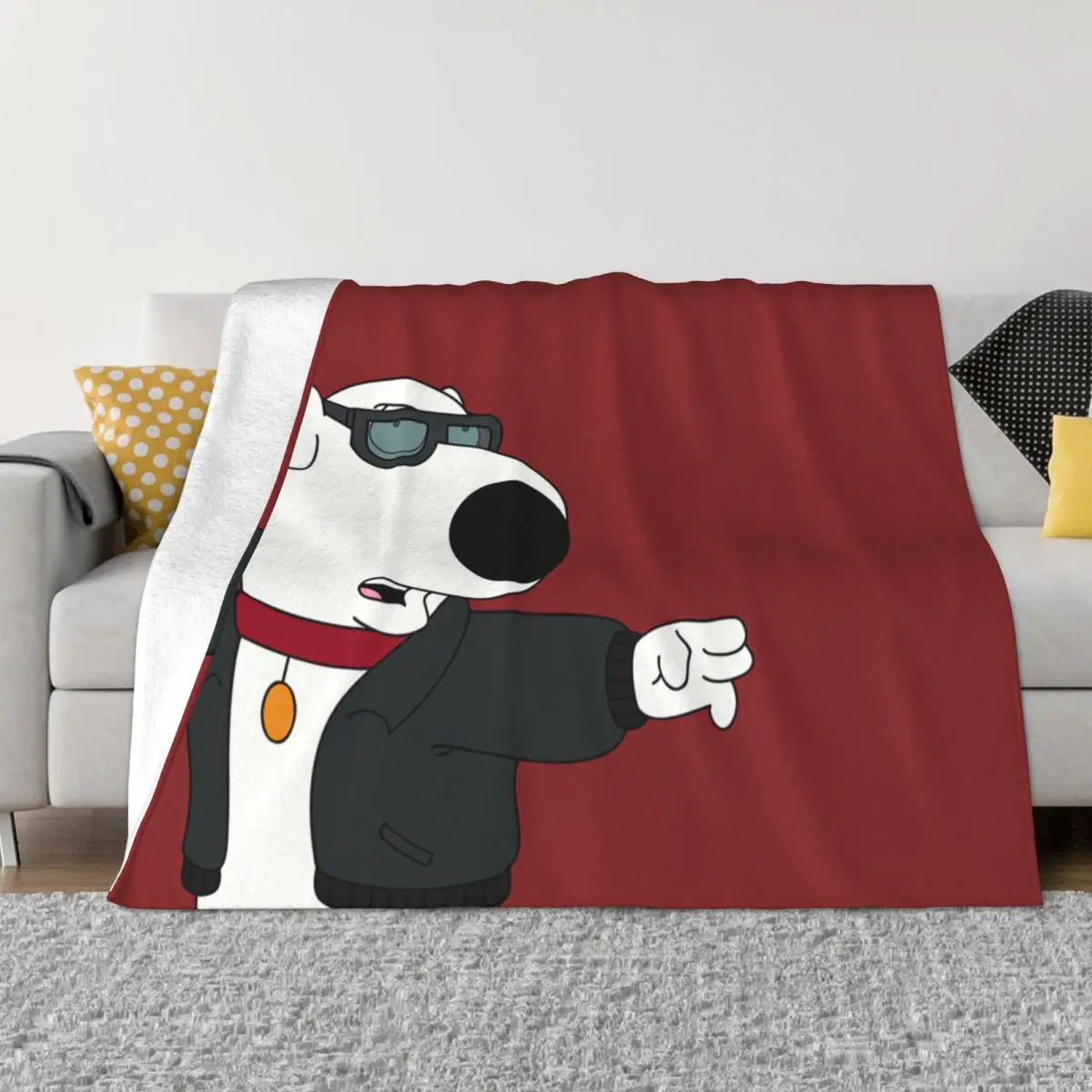 Family Cartoon Guys Blanket Flannel Spring Autumn Brian Warm Throws For Winter Bedding