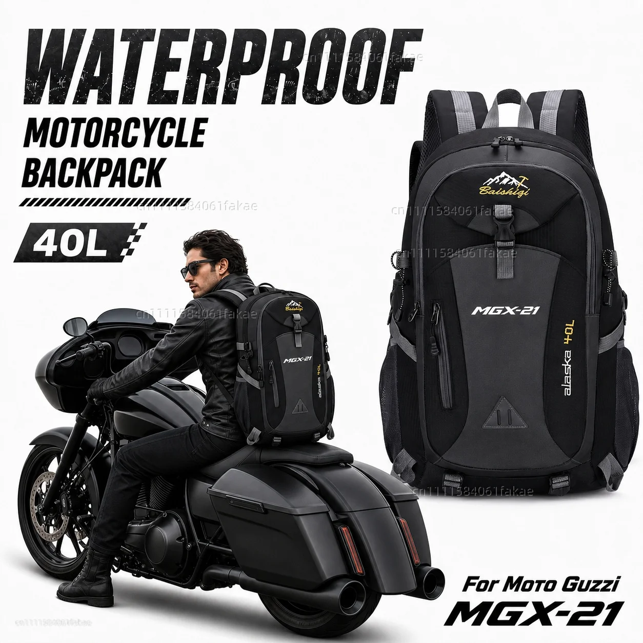 

For Moto Guzzi MGX-21 2016-2020 Bagger Motorcycle Backpack 40L Waterproof Travel Backpack Outdoor Hiking Camping Daypack