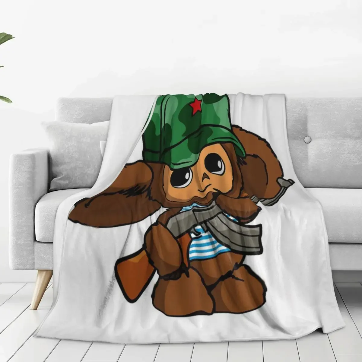 

Cheburashka Blanket Flannel Multi-function Sofa Throw Blankets For Couch Bedding Travel Throws Bedspread Quilt