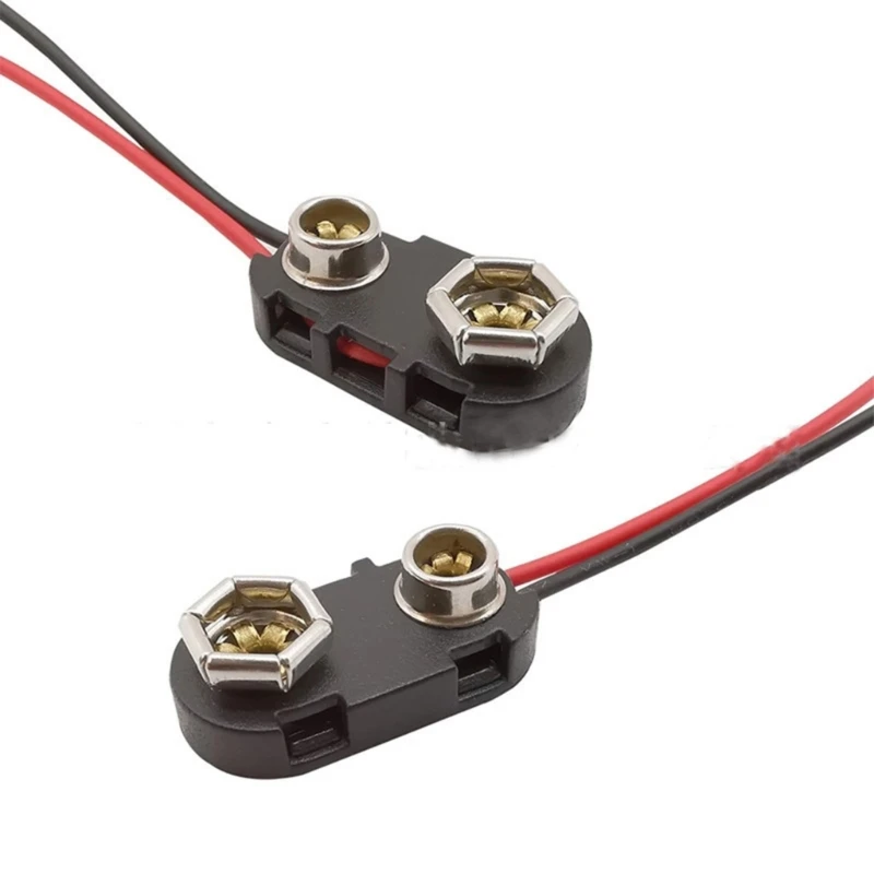 10 Pcs 9V Battery Connector Clip with Wires Harness Holder I-Type Plastic Housing Pigtail for 9volt Terminals Dropship