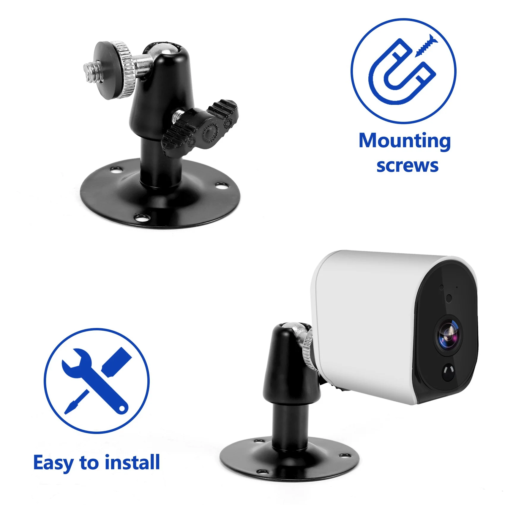 Wall mount black Metal surveillance camera wall mount 7,62 cm