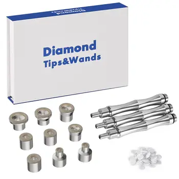 Diamond Microdermabrasion Dermabrasion 3 Wands 9 เคล็ดลับสําหรับ Facial Peeling BlackHead Remover Face Care เครื่องมือ Salon Beauty Machine