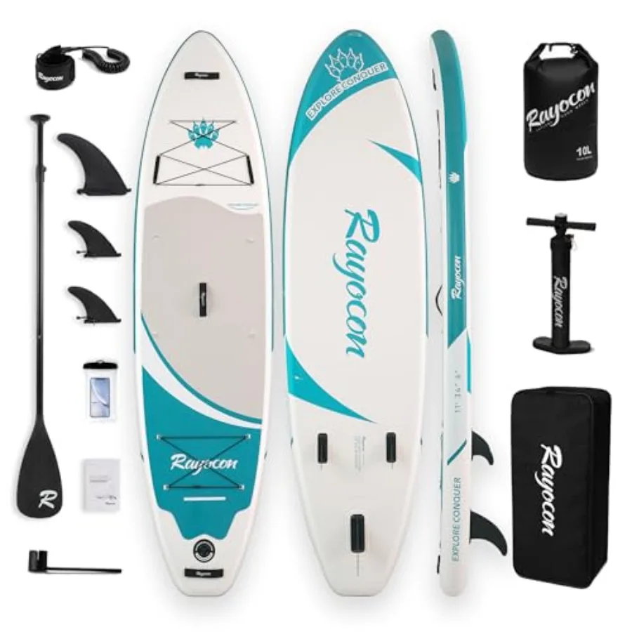 Inflatable Stand Up Paddle Board 11'×34 for outdoor water sports military-grade dual-layer PVC gray/black ultra-stable extra-wi