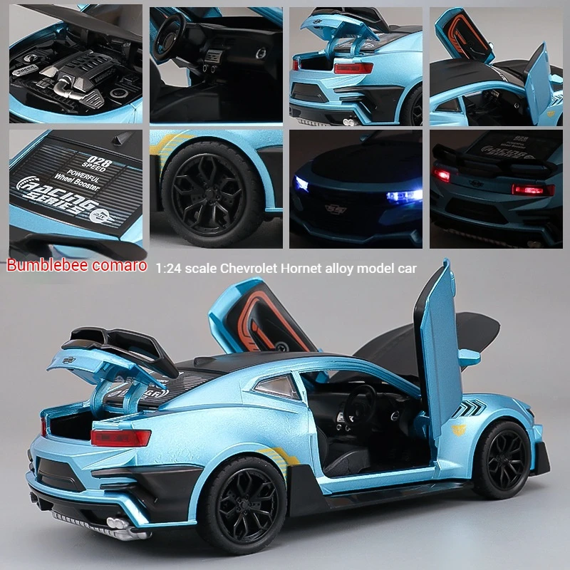 1:24 Chevrolet Hornet ﻿Alloy Luxury Sport Car Model Sound And Light Die-Casting Vehicle Model Toy For Children Boy Gift Ornament