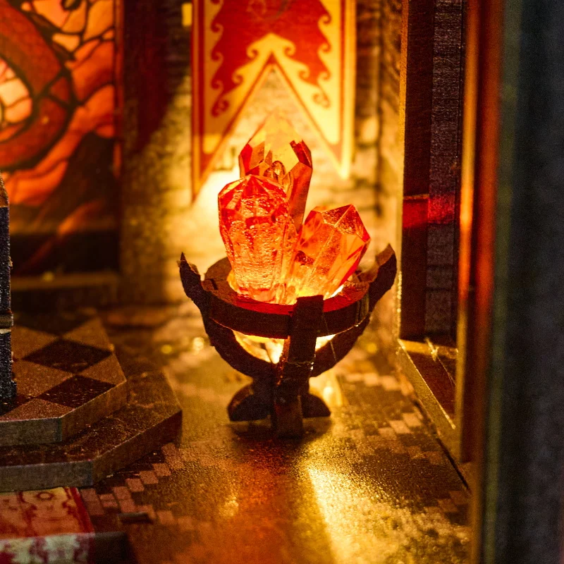 لتقوم بها بنفسك كتاب الزاوية عدة بيت الدمية الخشبية ثلاثية الأبعاد لغز الجمعية لعبة المنزل Bookend رف الكتب إدراج اللعب لدمية هدية الكريسماس #4