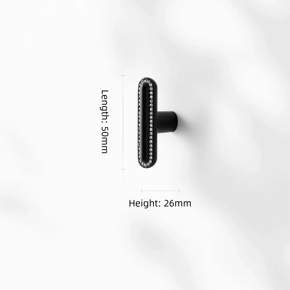 Zinc Alloy Cabinet Door Handle Diamond Crystal Light Luxury Style Crystal Drawer Pulls High-End Design Nordic Style