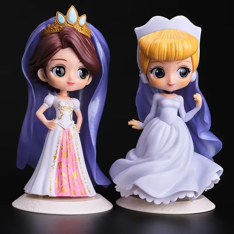 Disney Matrimonio Principessa Bellezza Biancaneve Ariel Cenerentola Sposa Modello Decorazione desktop animata Action figure a mano