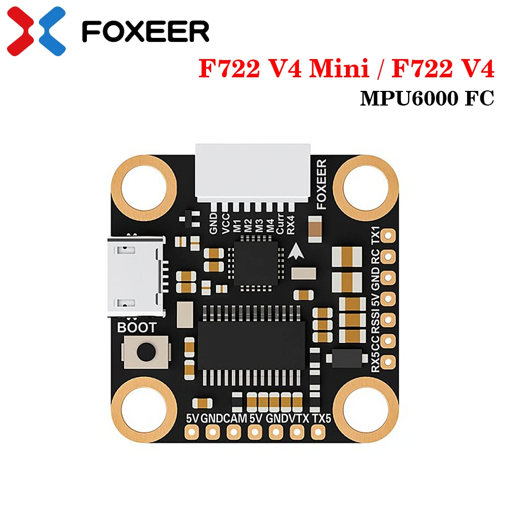 

Контроллер полета FOXEER F722 V4 Mini / F722 V4 MPU6000, барометр с двойным BEC, 16 м Flash BlackBox 4-8/ 2-6S LIPO для РУ FPV дрона