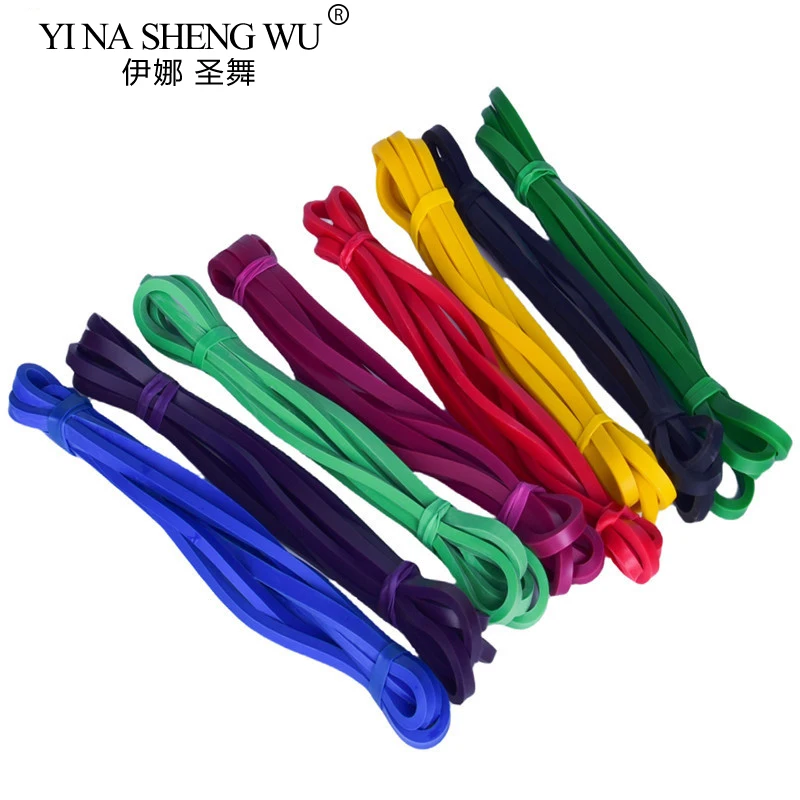 208cm Rubber Elastic Fitness Body Building Resistance Bands Basketball Training Gym Exercise Home Pilates Power Colorful 15LBS