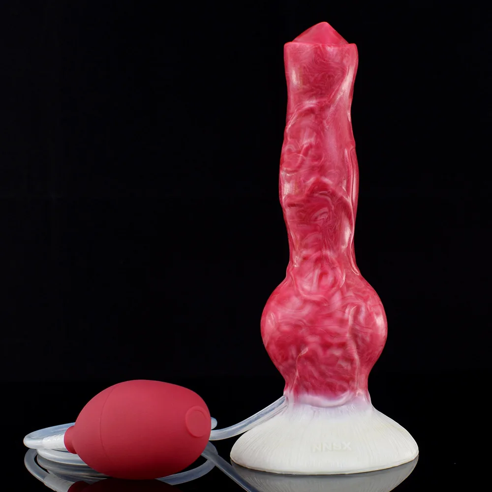 Anal plug Squeeze and spray water to simulate ejaculation penis Dog Penis Dildo with Suction Cup