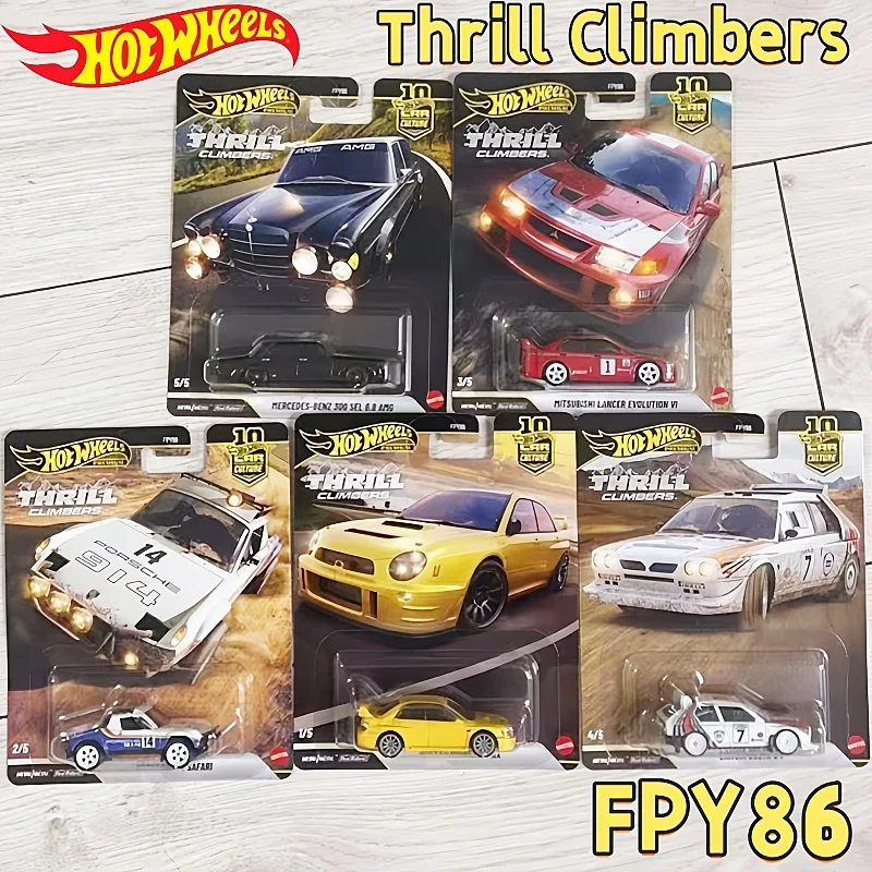 

Новая коллекционная модель автомобиля Hot Wheels Premium Thrill Climbers FPY86: Subaru, Porsche, Lancer Evo, Lancia, Benz 300, масштаб 1/64, подарок на день рождения