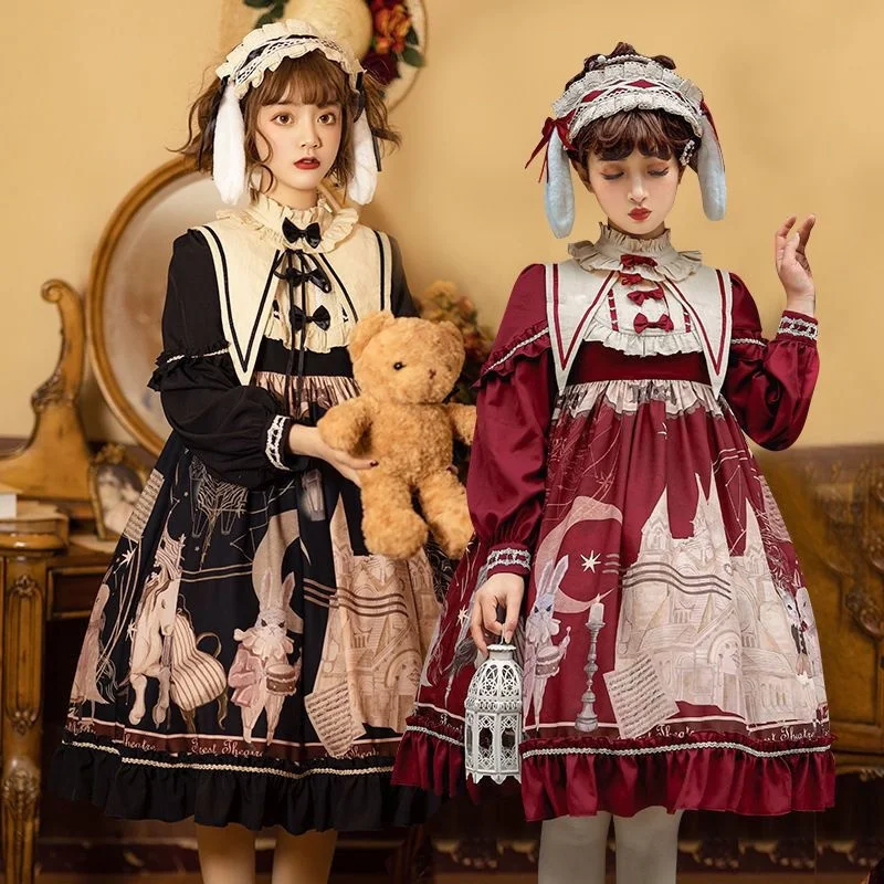 

Forest Theater Autumn/winter Op Long Sleeved Upscale Classical Daily Sweet Lolita Dress Kol Saati Bloomers Lolita